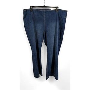INC International Concepts Plus Size Pull-On Flare-Leg Denim Jeans Blue 24W $79